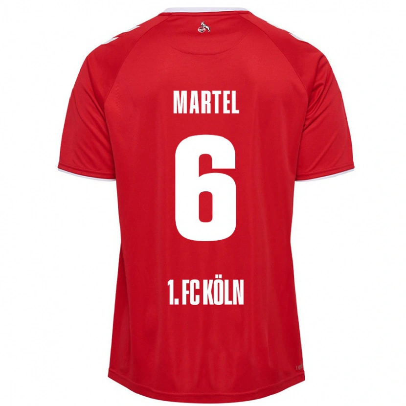 Danxen Enfant Maillot Eric Martel #6 Rouge Blanc Tenues Extérieur 2024/25 T-Shirt