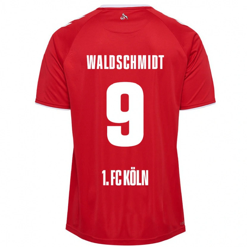 Danxen Enfant Maillot Luca Waldschmidt #9 Rouge Blanc Tenues Extérieur 2024/25 T-Shirt