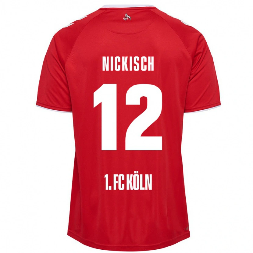 Danxen Enfant Maillot Jonas Nickisch #12 Rouge Blanc Tenues Extérieur 2024/25 T-Shirt