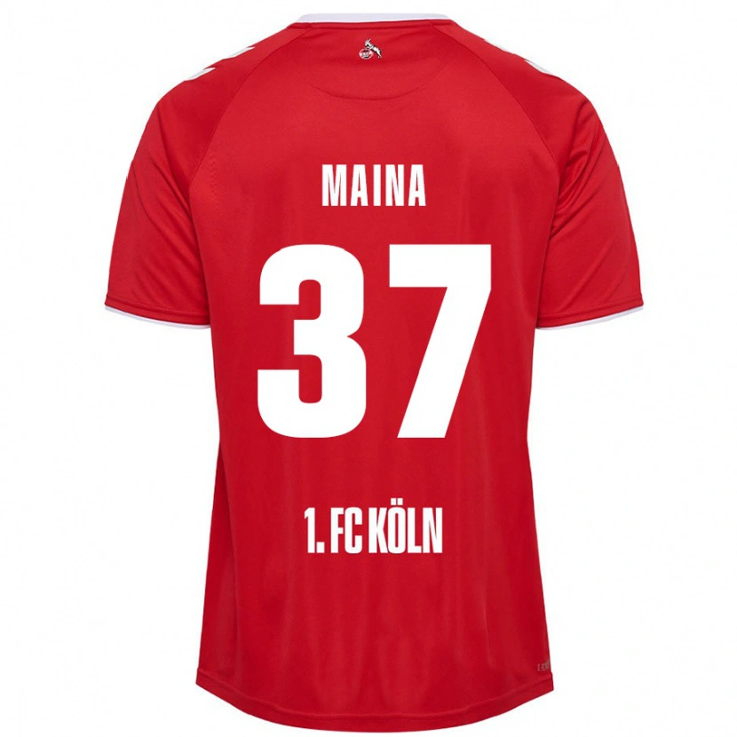 Danxen Enfant Maillot Linton Maina #37 Rouge Blanc Tenues Extérieur 2024/25 T-Shirt