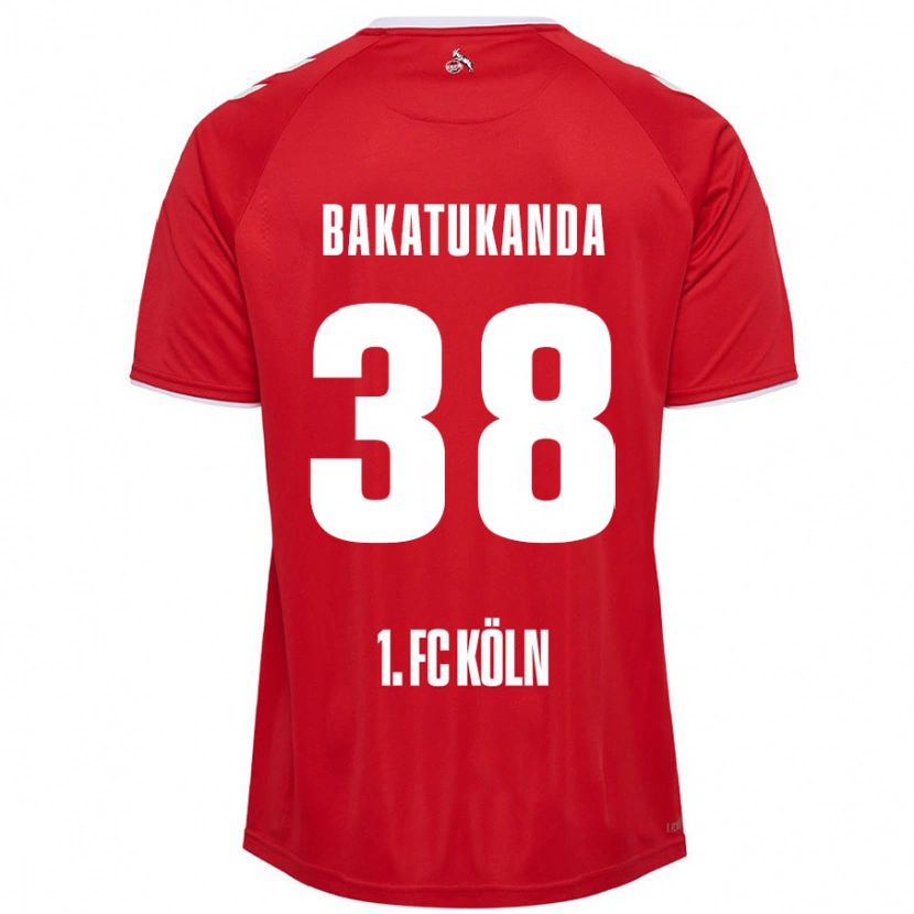 Danxen Enfant Maillot Elias Bakatukanda #38 Rouge Blanc Tenues Extérieur 2024/25 T-Shirt