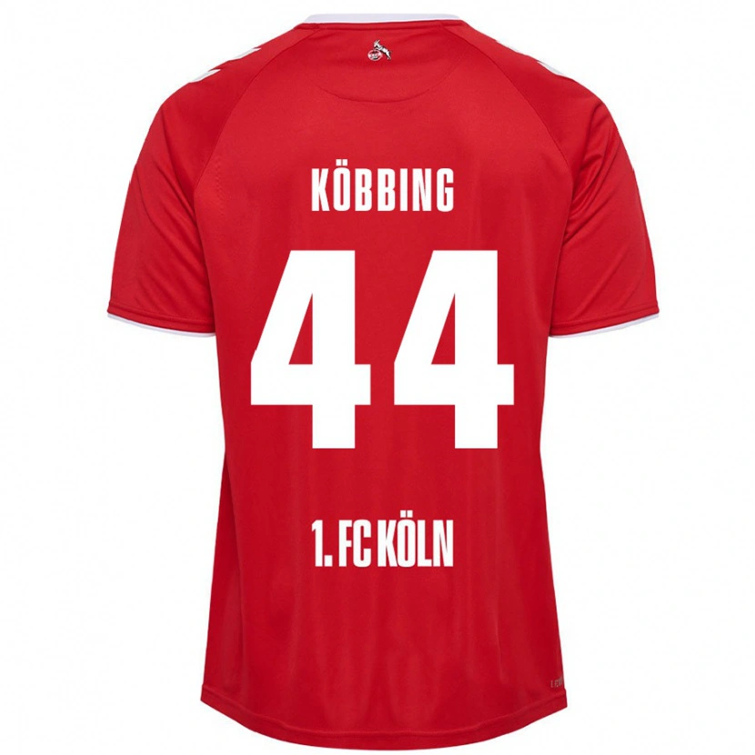 Danxen Enfant Maillot Matthias Köbbing #44 Rouge Blanc Tenues Extérieur 2024/25 T-Shirt