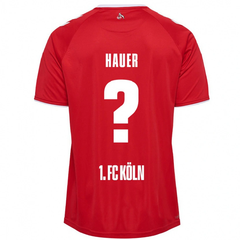 Danxen Enfant Maillot Luis Hauer #0 Rouge Blanc Tenues Extérieur 2024/25 T-Shirt