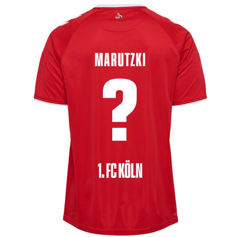 Danxen Enfant Maillot Mikolaj Marutzki #0 Rouge Blanc Tenues Extérieur 2024/25 T-Shirt