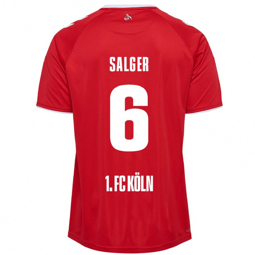 Danxen Enfant Maillot Stephan Salger #6 Rouge Blanc Tenues Extérieur 2024/25 T-Shirt