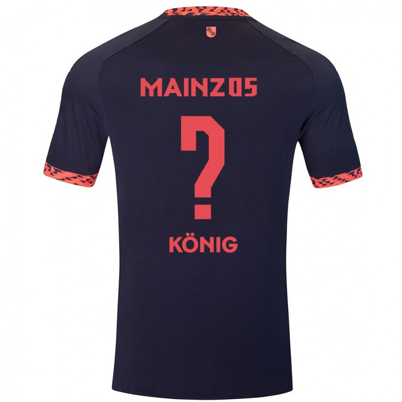 Danxen Enfant Maillot Raúl König #0 Bleu Corail Rouge Tenues Extérieur 2024/25 T-Shirt