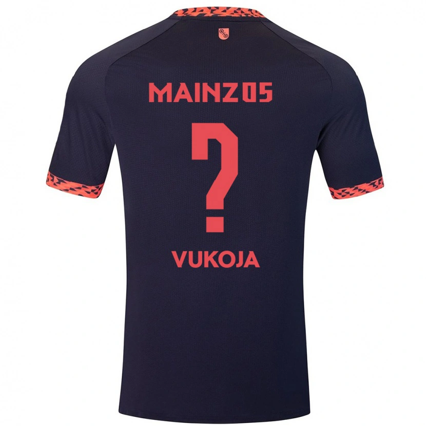 Danxen Enfant Maillot Luka Vukoja #0 Bleu Corail Rouge Tenues Extérieur 2024/25 T-Shirt