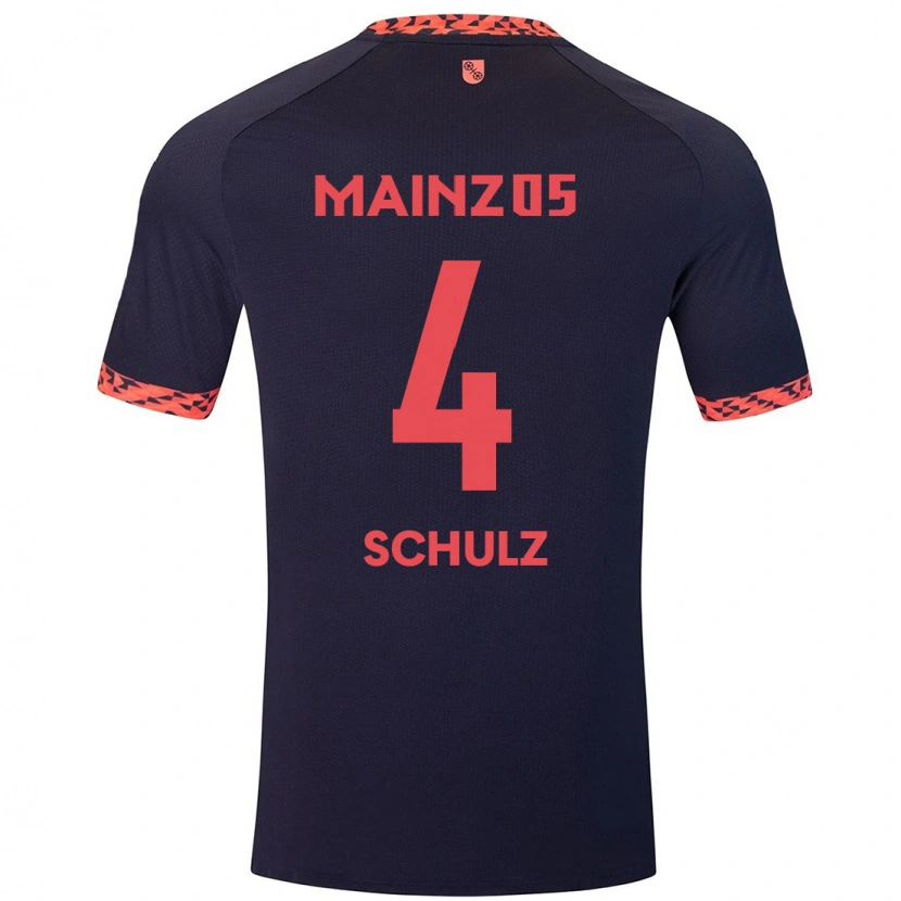 Danxen Enfant Maillot Philipp Schulz #4 Bleu Corail Rouge Tenues Extérieur 2024/25 T-Shirt