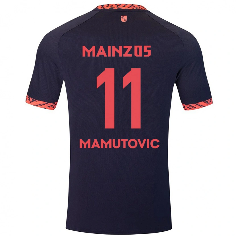 Danxen Enfant Maillot David Mamutovic #11 Bleu Corail Rouge Tenues Extérieur 2024/25 T-Shirt