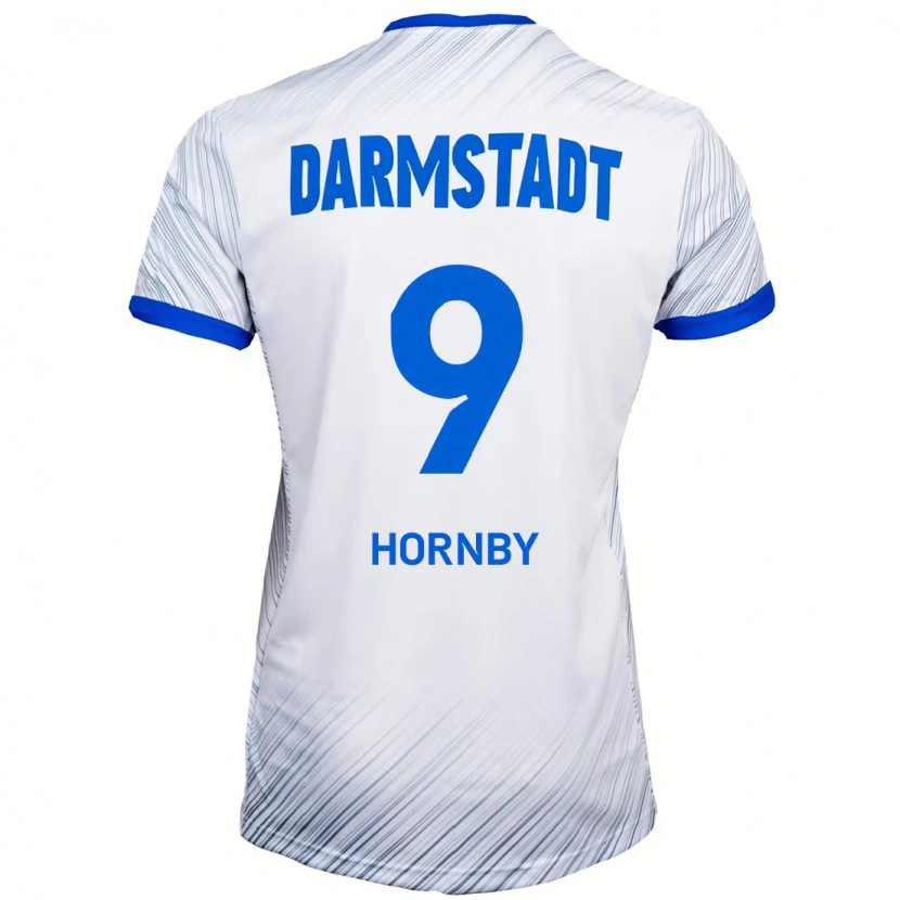 Danxen Enfant Maillot Fraser Hornby #9 Blanc Bleu Tenues Extérieur 2024/25 T-Shirt