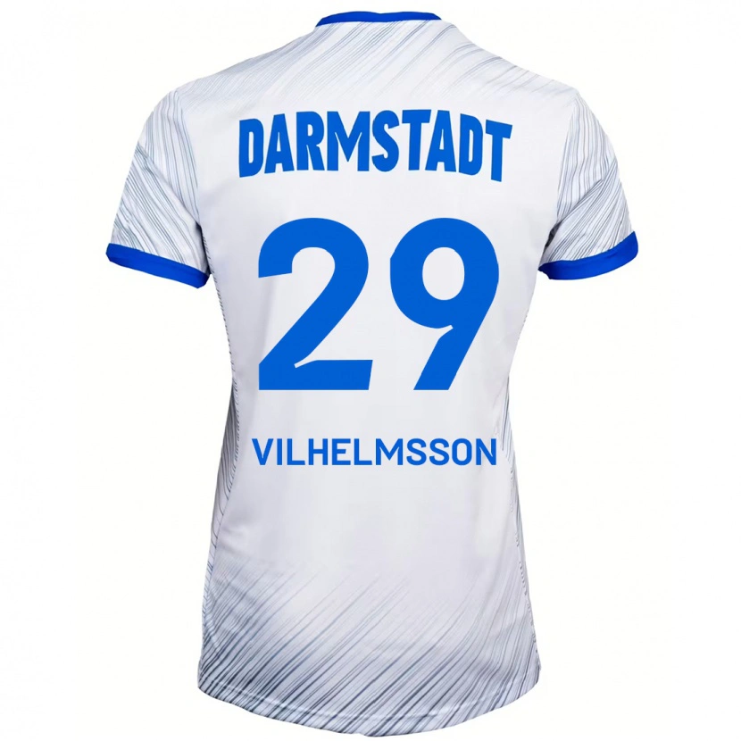 Danxen Enfant Maillot Oscar Vilhelmsson #29 Blanc Bleu Tenues Extérieur 2024/25 T-Shirt