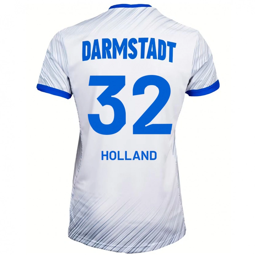 Danxen Enfant Maillot Fabian Holland #32 Blanc Bleu Tenues Extérieur 2024/25 T-Shirt