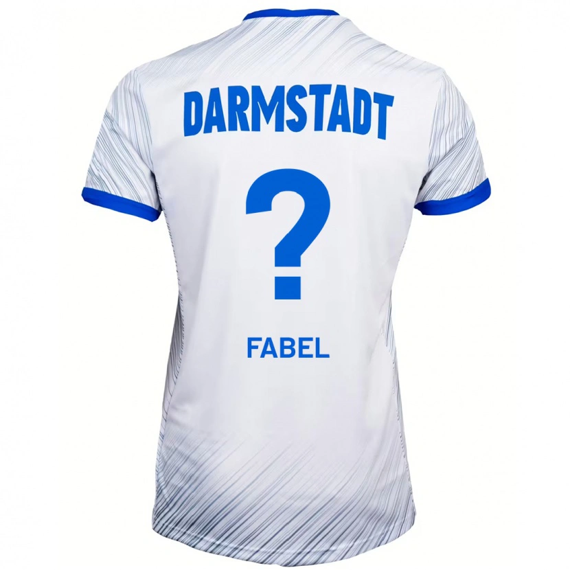 Danxen Enfant Maillot Lukas Fabel #0 Blanc Bleu Tenues Extérieur 2024/25 T-Shirt