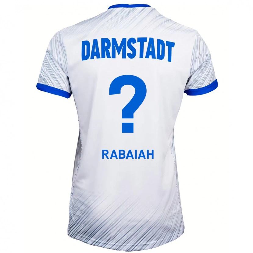 Danxen Enfant Maillot Ali Rabaiah #0 Blanc Bleu Tenues Extérieur 2024/25 T-Shirt