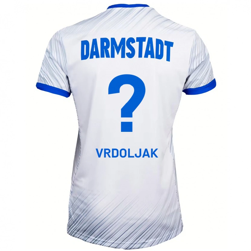 Danxen Enfant Maillot Tomislav Vrdoljak #0 Blanc Bleu Tenues Extérieur 2024/25 T-Shirt