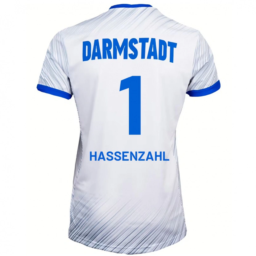 Danxen Enfant Maillot Leon Hassenzahl #1 Blanc Bleu Tenues Extérieur 2024/25 T-Shirt