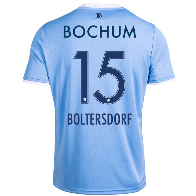 Danxen Enfant Maillot Sebastian Boltersdorf #15 Bleu Ciel Tenues Extérieur 2024/25 T-Shirt