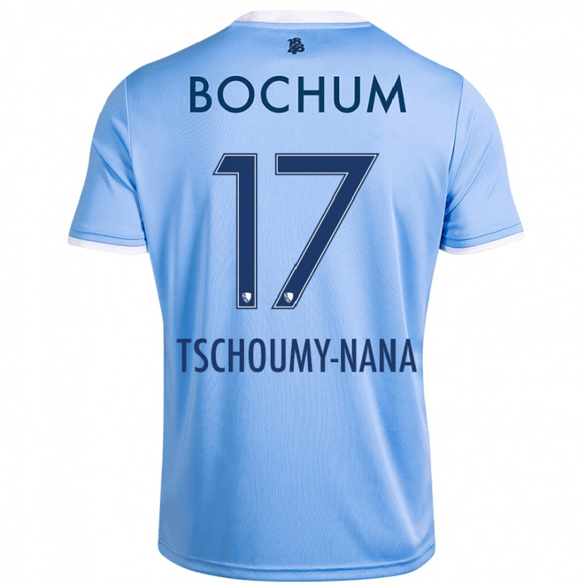 Danxen Enfant Maillot Daryl Tschoumy-Nana #17 Bleu Ciel Tenues Extérieur 2024/25 T-Shirt