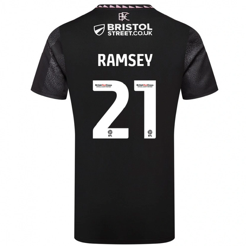 Danxen Enfant Maillot Aaron Ramsey #21 Noir Tenues Extérieur 2024/25 T-Shirt