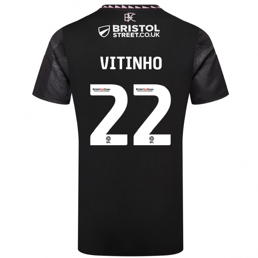 Danxen Enfant Maillot Vitinho #22 Noir Tenues Extérieur 2024/25 T-Shirt