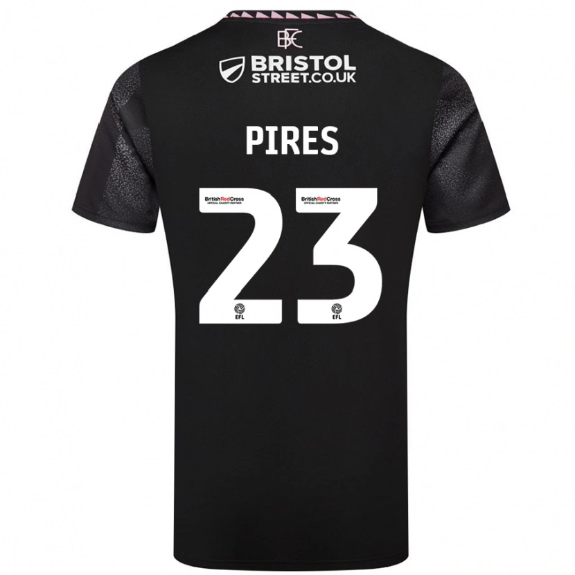 Danxen Enfant Maillot Lucas Pires #23 Noir Tenues Extérieur 2024/25 T-Shirt