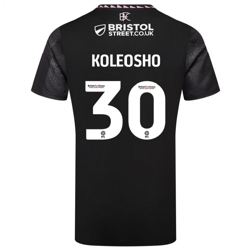 Danxen Enfant Maillot Luca Koleosho #30 Noir Tenues Extérieur 2024/25 T-Shirt