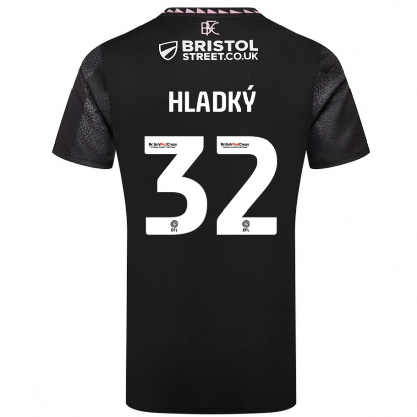 Danxen Enfant Maillot Vaclav Hladky #32 Noir Tenues Extérieur 2024/25 T-Shirt