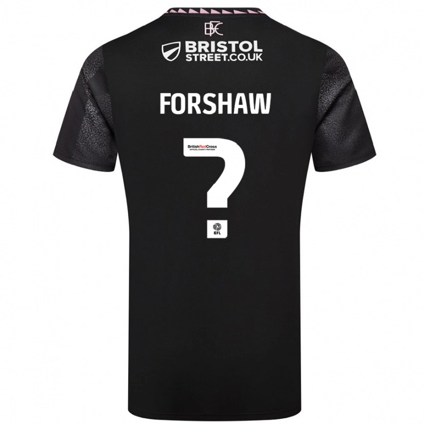 Danxen Enfant Maillot Lewis Forshaw #0 Noir Tenues Extérieur 2024/25 T-Shirt