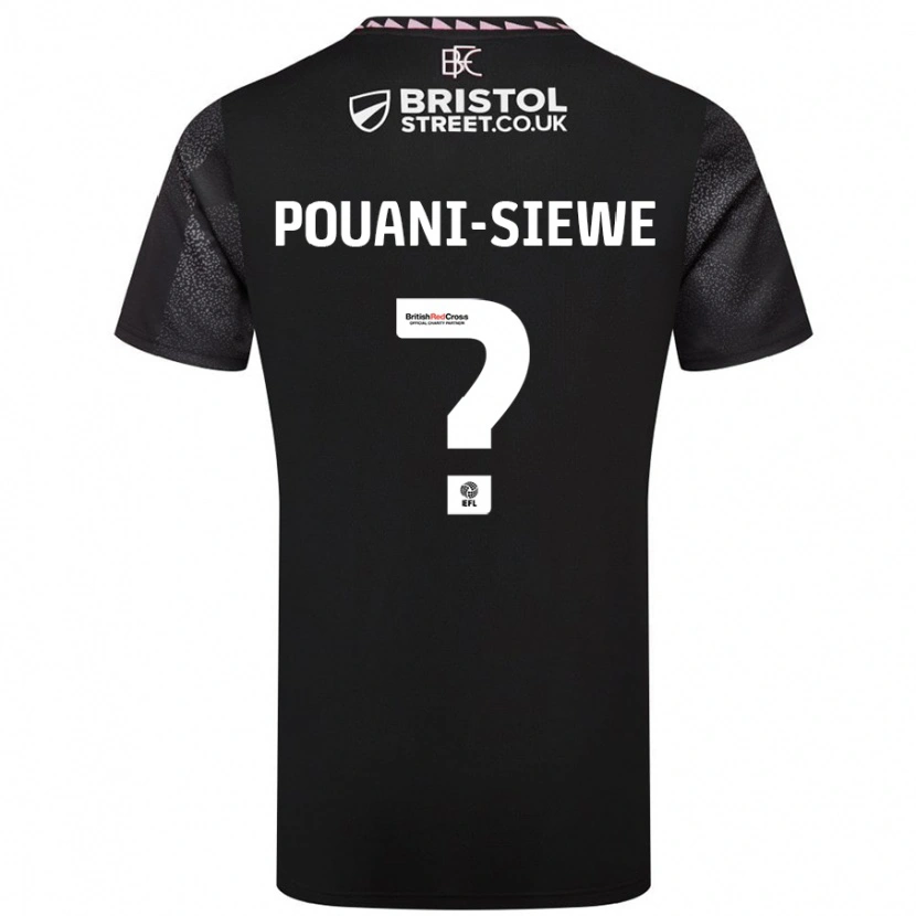 Danxen Enfant Maillot Brandon Pouani-Siewe #0 Noir Tenues Extérieur 2024/25 T-Shirt