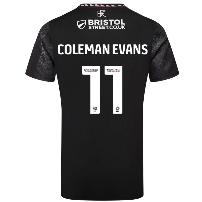 Danxen Enfant Maillot Amaya Coleman-Evans #11 Noir Tenues Extérieur 2024/25 T-Shirt