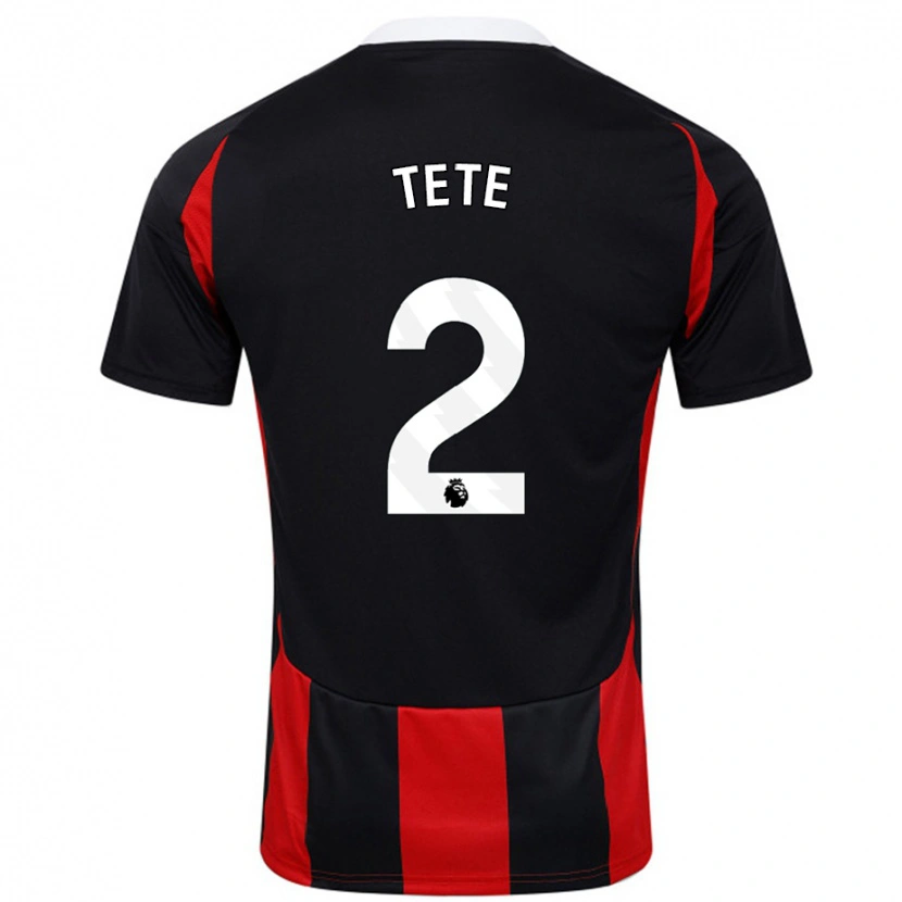 Danxen Enfant Maillot Kenny Tete #2 Noir Rouge Tenues Extérieur 2024/25 T-Shirt