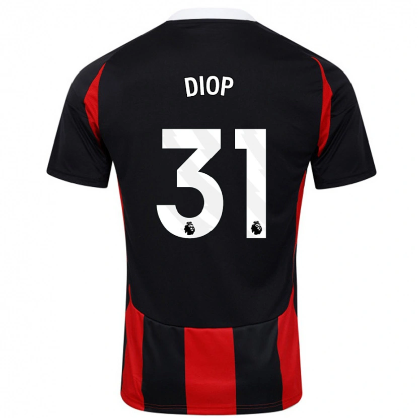 Danxen Enfant Maillot Issa Diop #31 Noir Rouge Tenues Extérieur 2024/25 T-Shirt