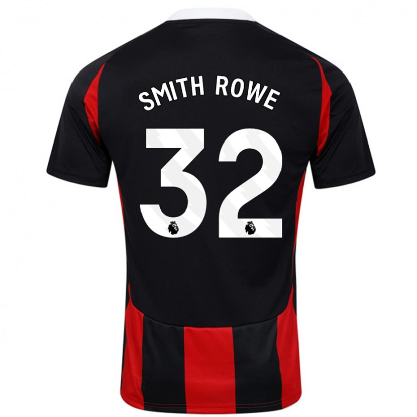 Danxen Enfant Maillot Emile Smith Rowe #32 Noir Rouge Tenues Extérieur 2024/25 T-Shirt