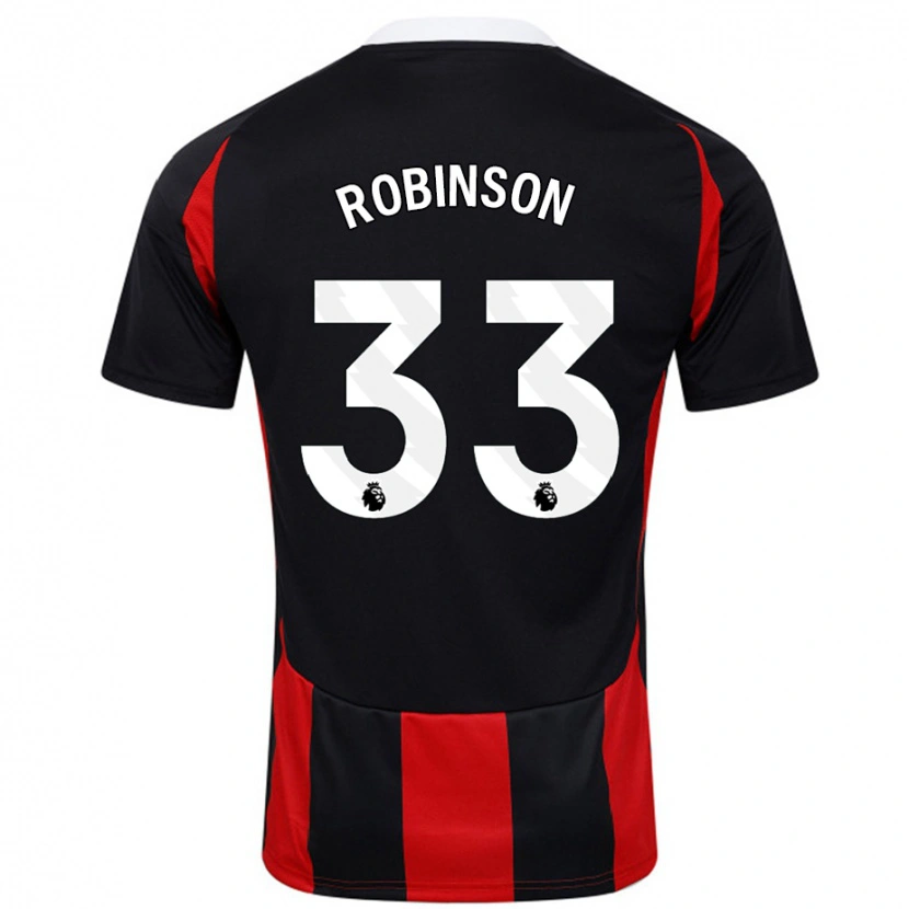 Danxen Enfant Maillot Antonee Robinson #33 Noir Rouge Tenues Extérieur 2024/25 T-Shirt