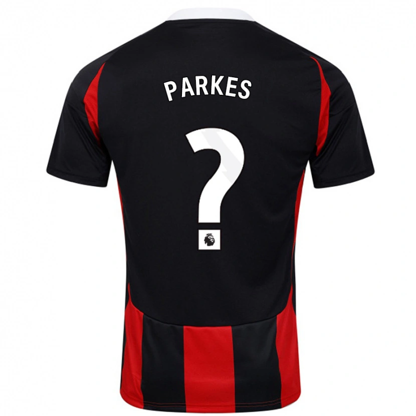 Danxen Enfant Maillot Stefan Parkes #0 Noir Rouge Tenues Extérieur 2024/25 T-Shirt