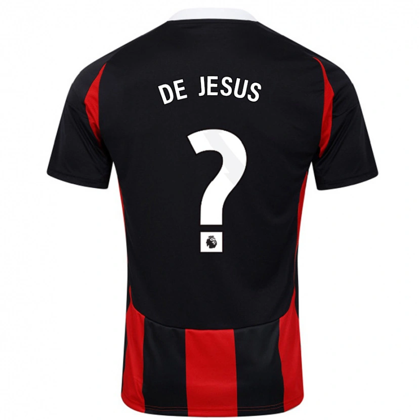 Danxen Enfant Maillot Brad De Jesus #0 Noir Rouge Tenues Extérieur 2024/25 T-Shirt