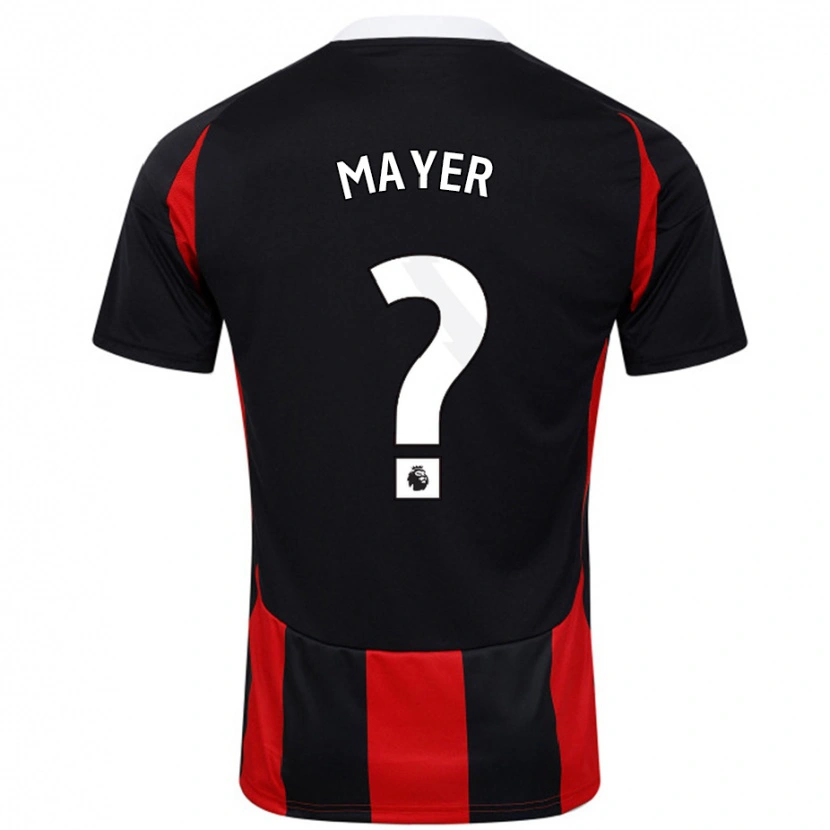 Danxen Enfant Maillot Oliver Mayer #0 Noir Rouge Tenues Extérieur 2024/25 T-Shirt