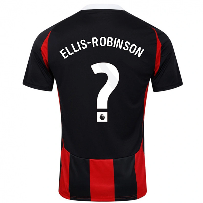 Danxen Enfant Maillot Eddie Ellis-Robinson #0 Noir Rouge Tenues Extérieur 2024/25 T-Shirt