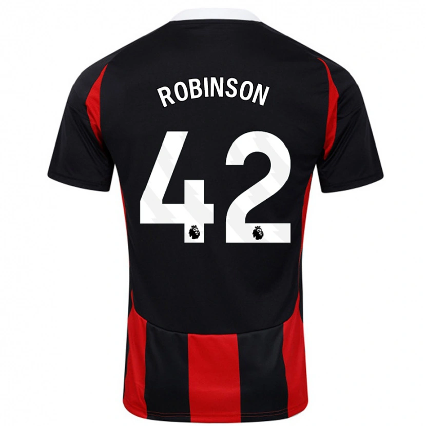 Danxen Enfant Maillot Charlie Robinson #42 Noir Rouge Tenues Extérieur 2024/25 T-Shirt