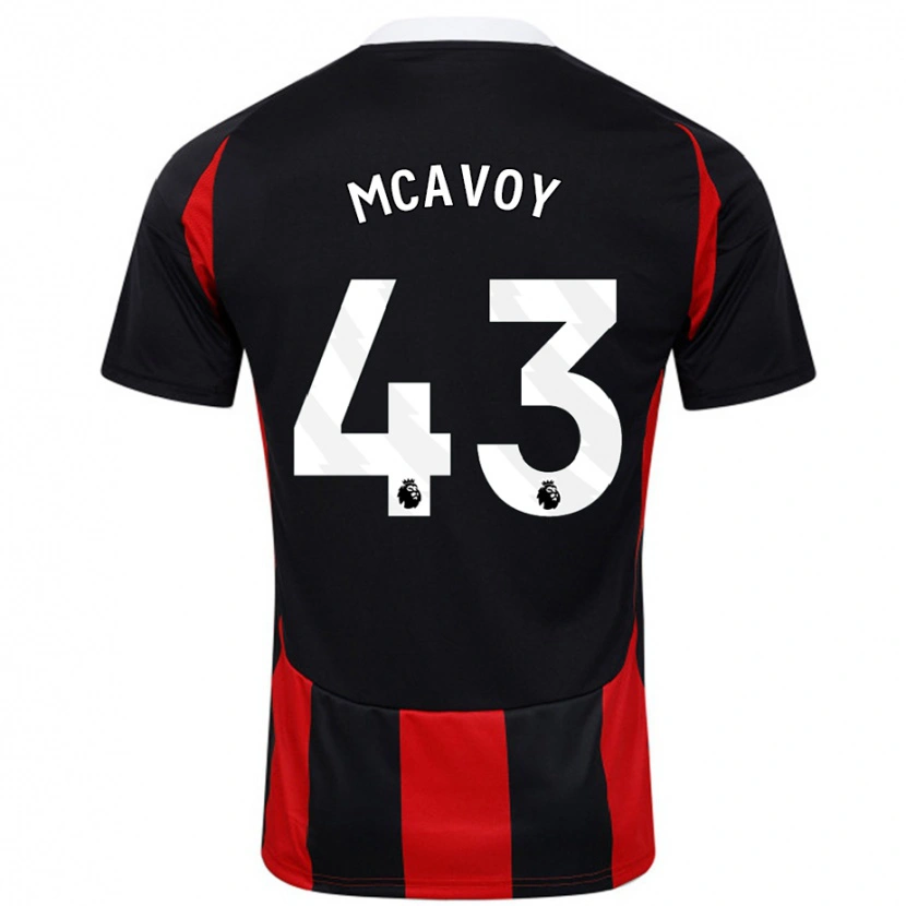 Danxen Enfant Maillot Connor Mcavoy #43 Noir Rouge Tenues Extérieur 2024/25 T-Shirt