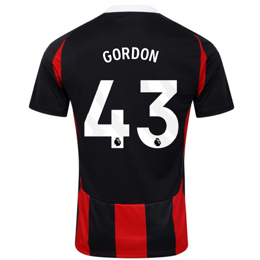 Danxen Enfant Maillot Lemar Gordon #43 Noir Rouge Tenues Extérieur 2024/25 T-Shirt