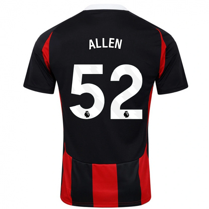 Danxen Enfant Maillot Michael Allen #52 Noir Rouge Tenues Extérieur 2024/25 T-Shirt