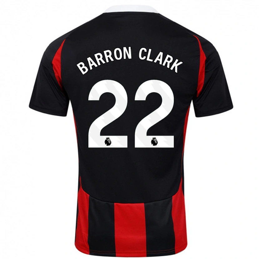 Danxen Enfant Maillot Betty Barron-Clark #22 Noir Rouge Tenues Extérieur 2024/25 T-Shirt