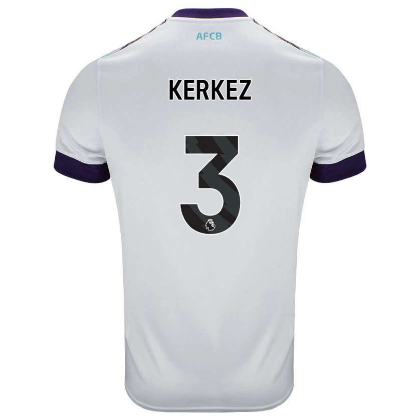 Danxen Enfant Maillot Milos Kerkez #3 Blanc Vert Violet Tenues Extérieur 2024/25 T-Shirt