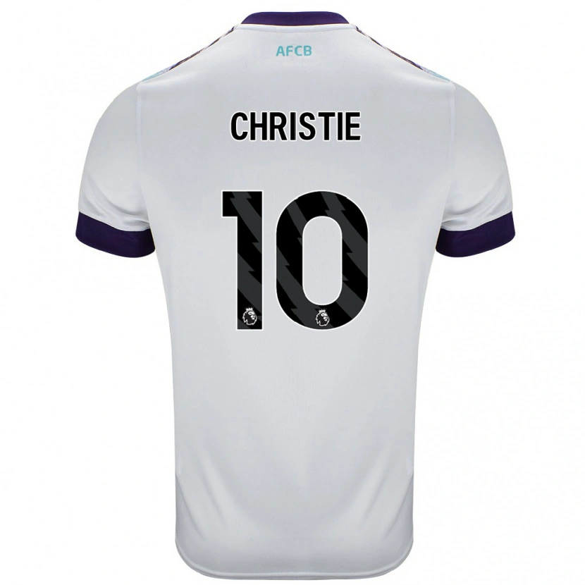 Danxen Enfant Maillot Ryan Christie #10 Blanc Vert Violet Tenues Extérieur 2024/25 T-Shirt