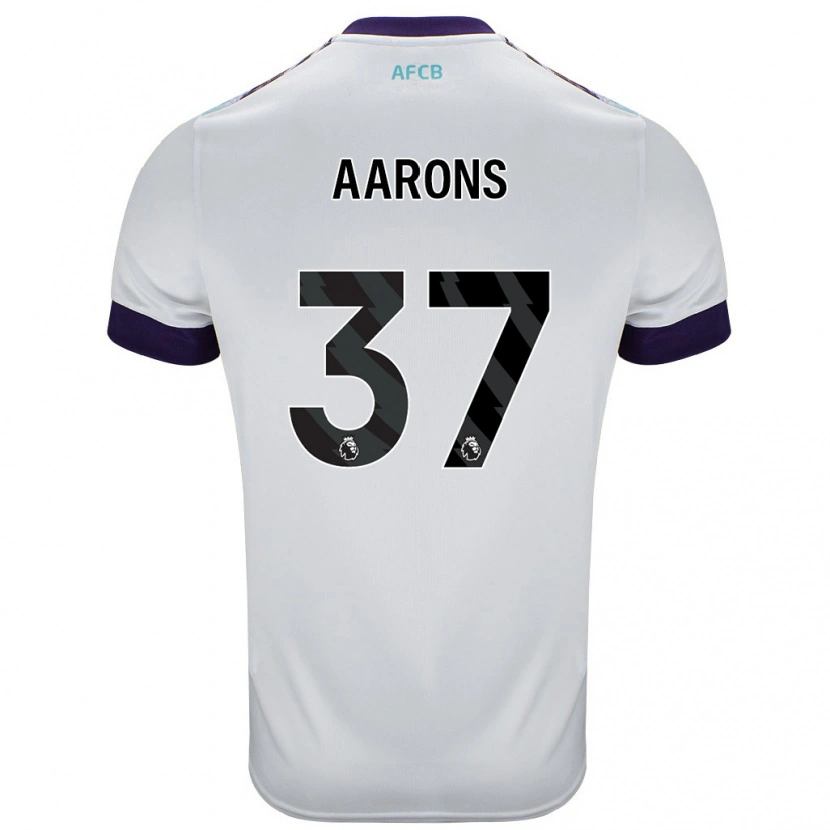 Danxen Enfant Maillot Max Aarons #37 Blanc Vert Violet Tenues Extérieur 2024/25 T-Shirt