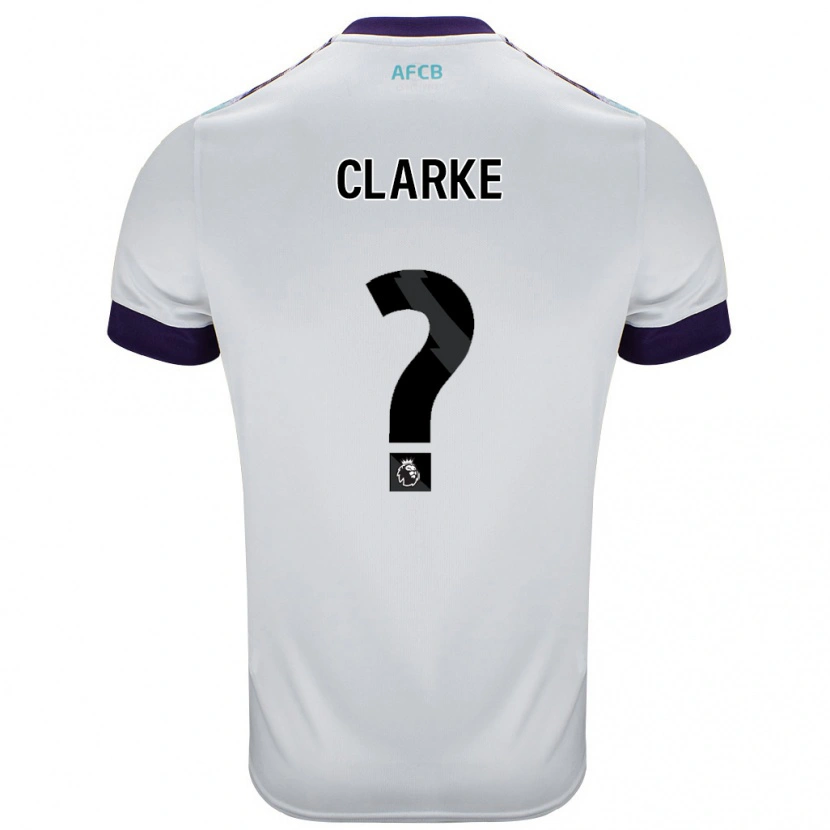 Danxen Enfant Maillot Ashley Clarke #0 Blanc Vert Violet Tenues Extérieur 2024/25 T-Shirt