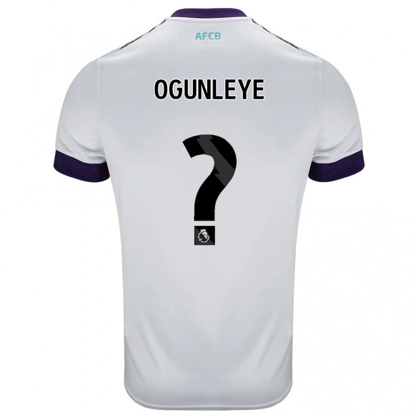 Danxen Enfant Maillot Malachi Ogunleye #0 Blanc Vert Violet Tenues Extérieur 2024/25 T-Shirt