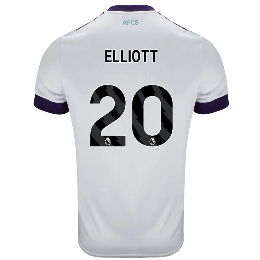 Danxen Enfant Maillot Kaitlyn Elliott #20 Blanc Vert Violet Tenues Extérieur 2024/25 T-Shirt