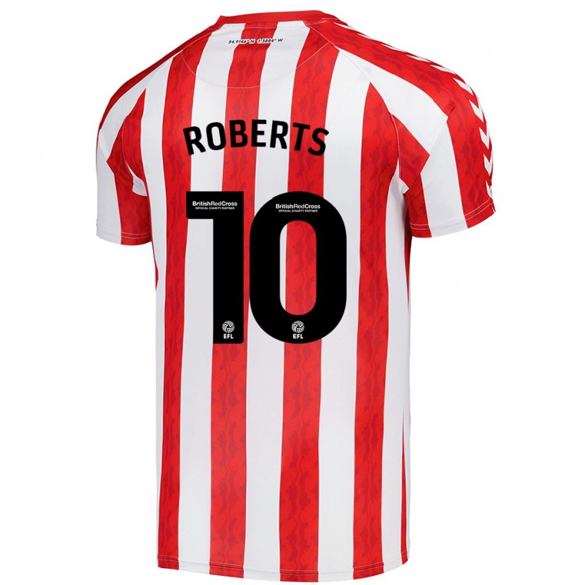 Danxen Homme Maillot Patrick Roberts #10 Rouge Blanc Tenues Domicile 2024/25 T-Shirt